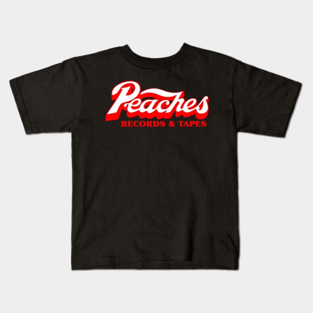 Peaches Records & Tapes Kids T-Shirt by RetroZest